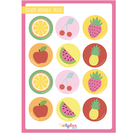 Stickers plancha Frutas 12s 1u